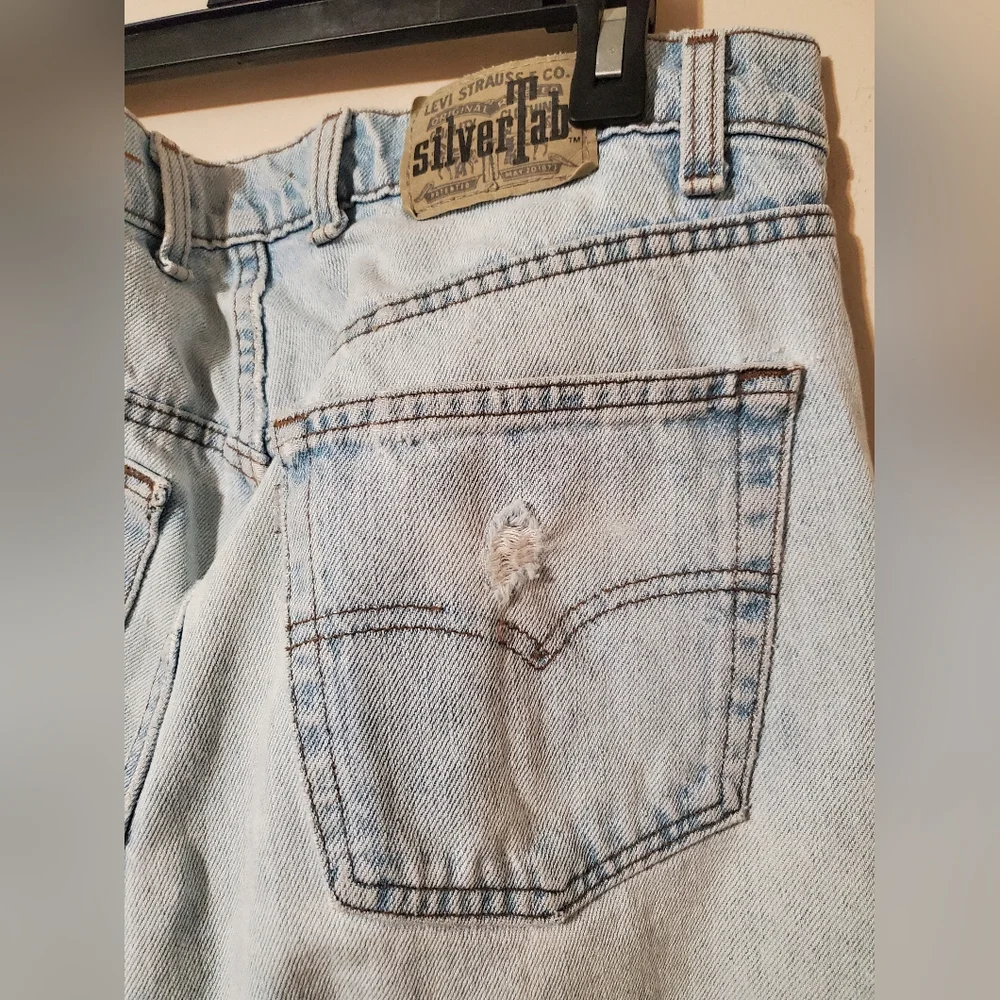Y2K 90s Levis Silvertab Baggy Mens Light Wash Denim Skater Jeans USA Size 38x32 - Picture 6 of 9